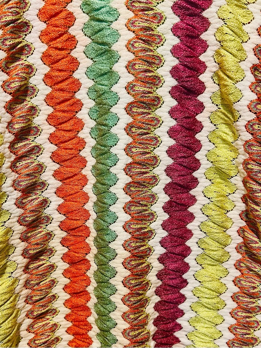 Free People Crochet V-Neck Multicolor Women's Top - Pink, Orange & Green